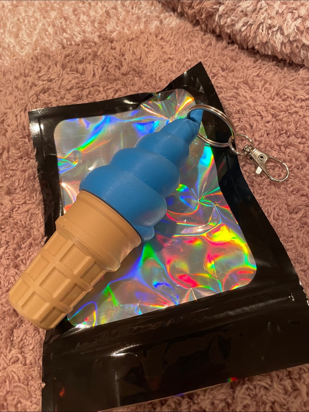 Blue Ice Cream Cone Keychain/purse charms Accessory